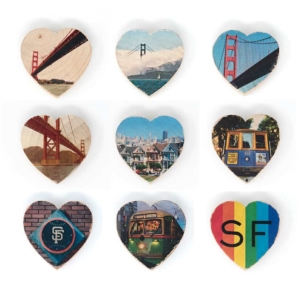 San Francisco Heart Magnets - Starter Pack - Hand-Transferred Photos on Wood