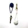 Nautical Monkey Fist Key Ring with Clip in navy, white