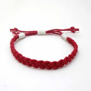 Nautical Anklet Adjustable weave red