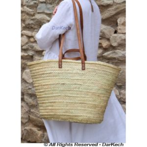 FRENCH BASKET Market Basket with a leather fruit basket, Straw Bag, French Market, Basket, grocery market bag
